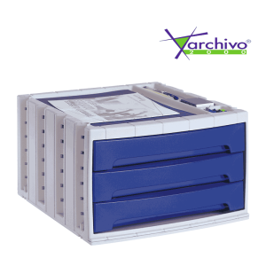 Módulo cajones Archivotec 3 bandejas azul