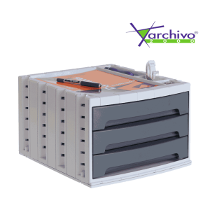Módulo cajones Archivotec 3 bandejas gris oscuro