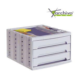Modulo cajones Archivotec 3 bandejas gris