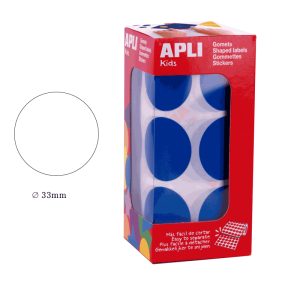 Gomets en rollo adhesivo redondo 33 mm azul - ApliKids 17864