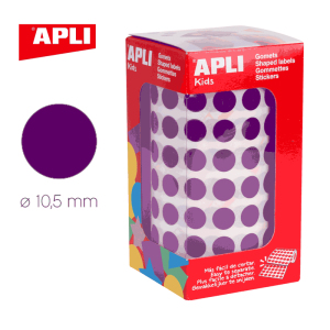 Gomets en rollo adhesivo redondo 10,5 mm lila - ApliKids 11480