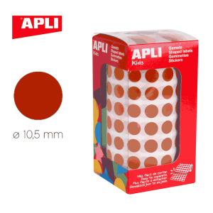 Gomets en rollo adhesivo redondo 10,5 mm marrón- ApliKids 11481