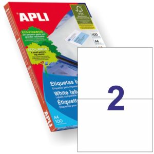 Etiqueta Apli Inkjet-Laser (210x148mm) caja 100hjs
