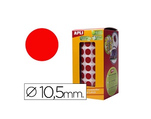 Gomets en rollo adhesivo redondo 10,5 mm rojo - ApliKids 04853