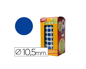 Gomets en rollo adhesivo redondo 10,5 mm azul - ApliKids 04852